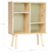 KYABI Shelf w. 4 compartments, Pine