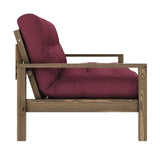 Knob Sofa bed, Brown lacquered pine, Bordeaux