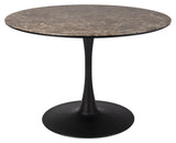 Maru Dining table with marble look / MDF table top H75xØ110, Brown