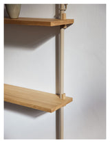 Wall Shelving, 1 bay, 3 shelves, H:65, Oak/Gray