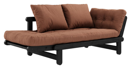 Beat Sofa bed, Black lacquered, Pine/Brown