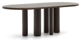 Mailen Dining table, Ash veneer/Dark finish, Ø220x105