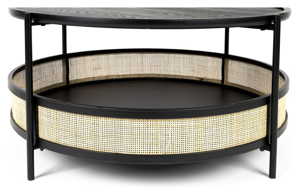 homii Makato Coffee Table Ø80, Black/Nature