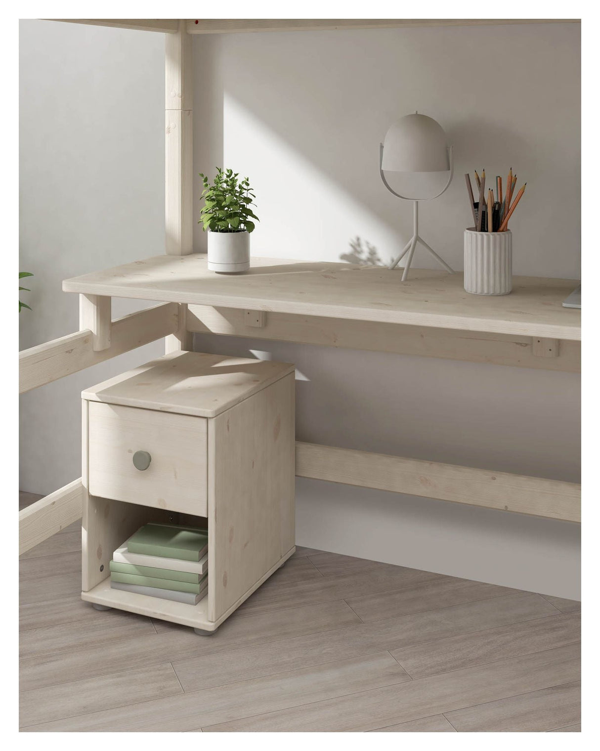 Classic Desk for High Bed, White