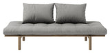 Pace Daybed Sofa bed, Brown lacquered pine, Gray