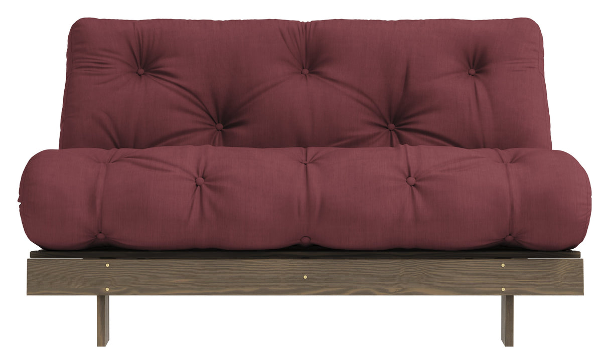 Roots 140 Sofa bed, Brown lacquered pine, Bordeaux