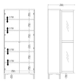 Roomers Vitrine cabinet with 2 doors - White/Oak structure