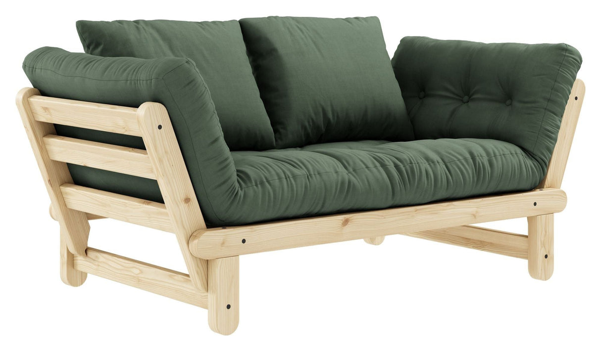 Beat Sofa Bed, Nature, Pine/Olive Green