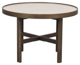 Marsden, coffee table Ø60 - beige ceramic/brown oak