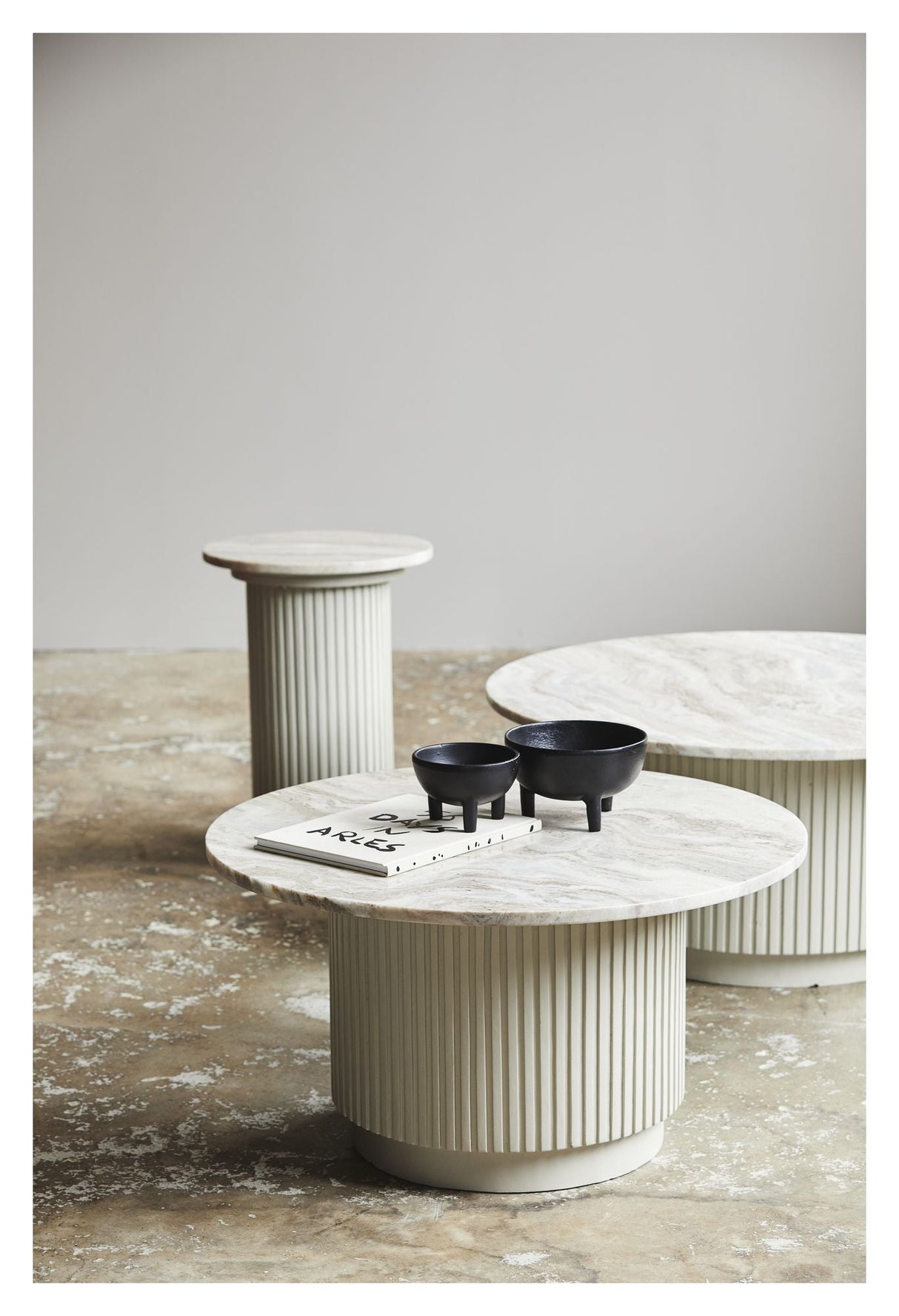 Nordal ERIE Coffee table Ø75 - White Marble