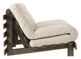 Roots 140 Sofa bed, Brown lacquered pine, Beige