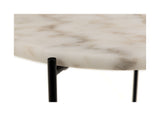 Avila Side table in polished white Guangxi marble, Ø42