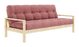 Knob Sofa bed, Lacquered pine, Sorbet Pink velvet