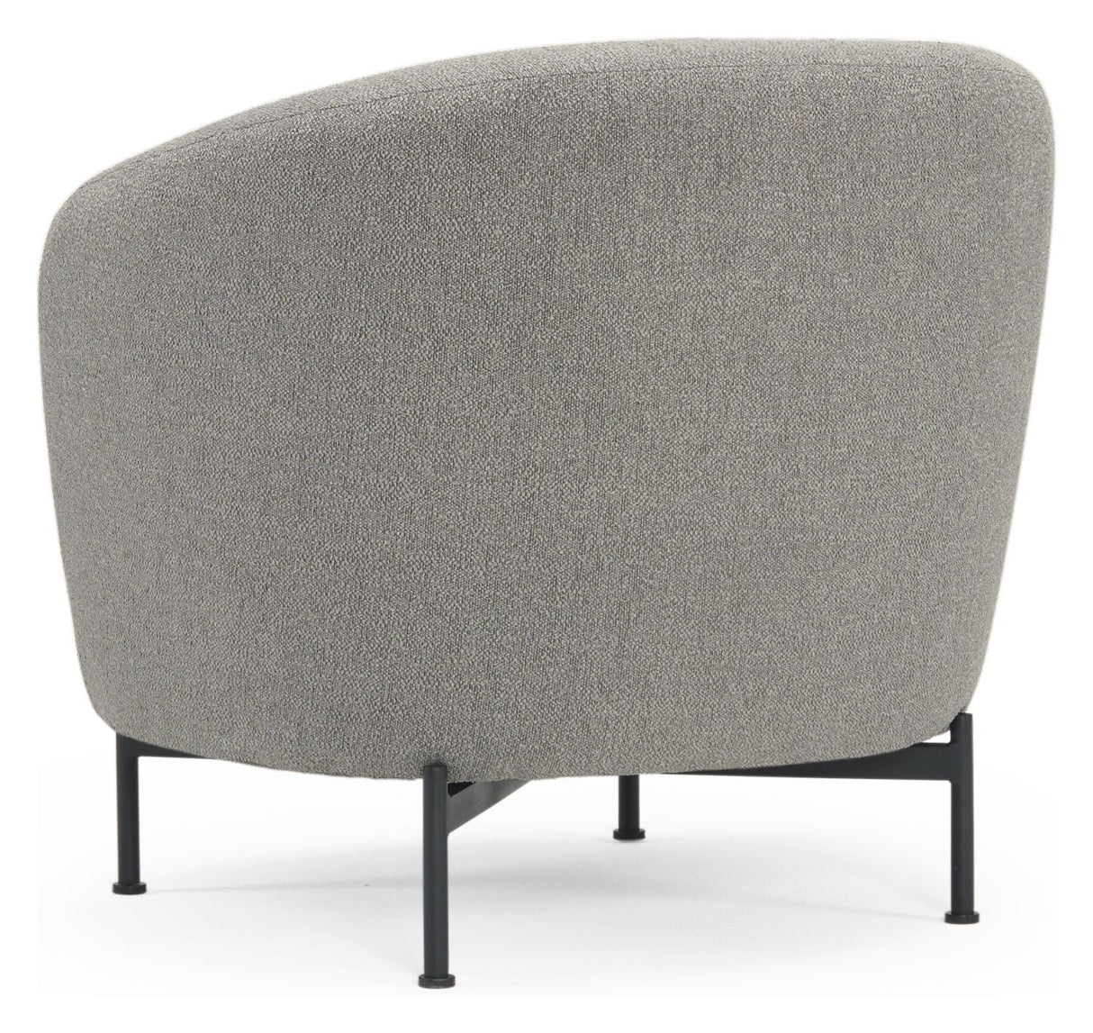 Spruce Armchair, Offwhite Bouclé, matte black metal leg