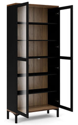 Roomers Vitrineskab w. 2 doors - Black/Walnut