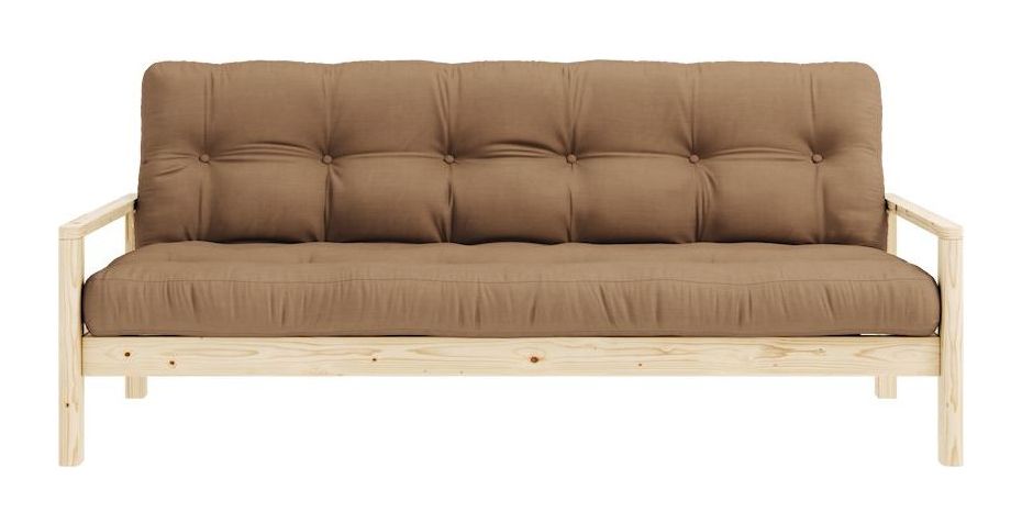 Knob Sofa bed, Lacquered pine, Mocca