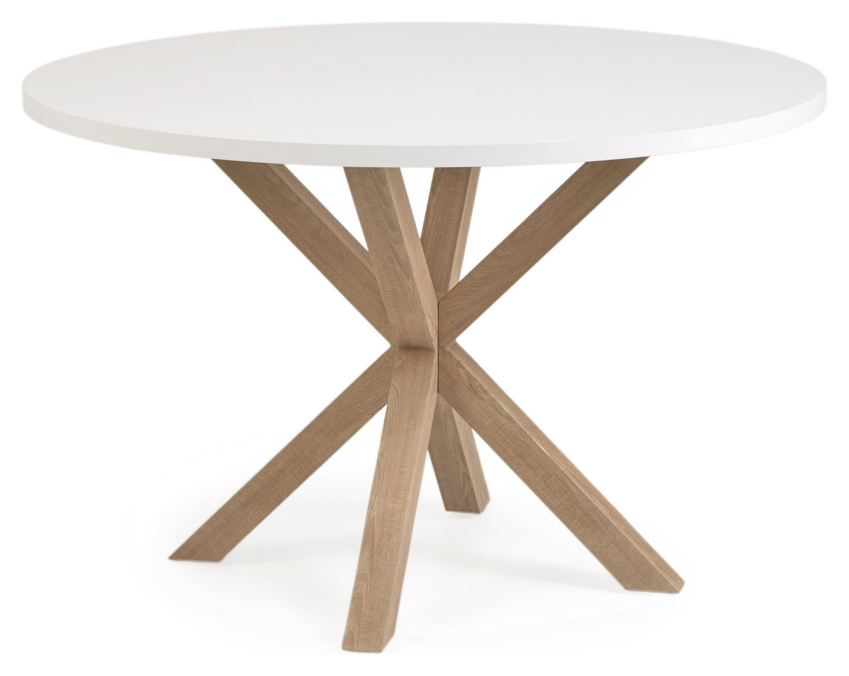 Argo Full Dining Table Ø119, White Melamine Top