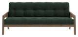 Grab Sofa bed, Brown lacquered pine, Seaweed velvet