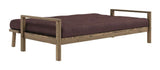 Knob Sofa bed, Brown lacquered pine, Brown