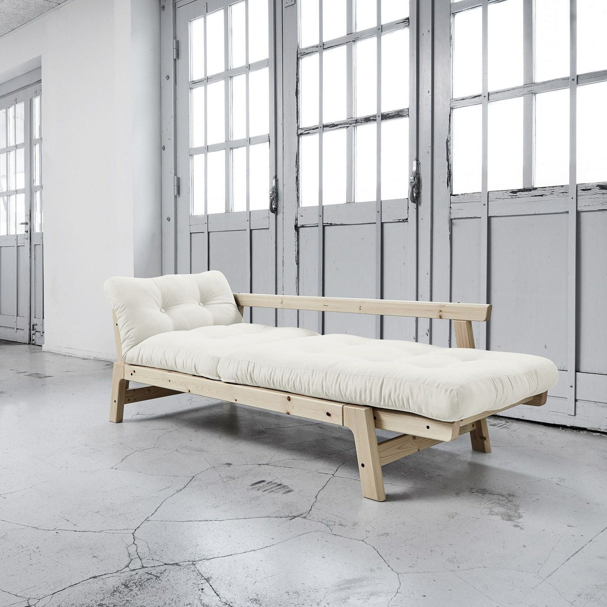 Step Sofa bed, 200, Pine/Off-white