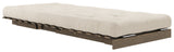 Roots 90 Sofa bed, Brown lacquered pine, Beige