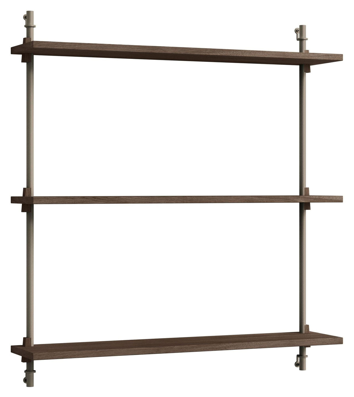 Wall Shelving, 1 bay, 3 shelves, H:85, Smoked Oak/Gray