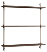 Wall Shelving, 1 bay, 3 shelves, H:85, Smoked Oak/Gray