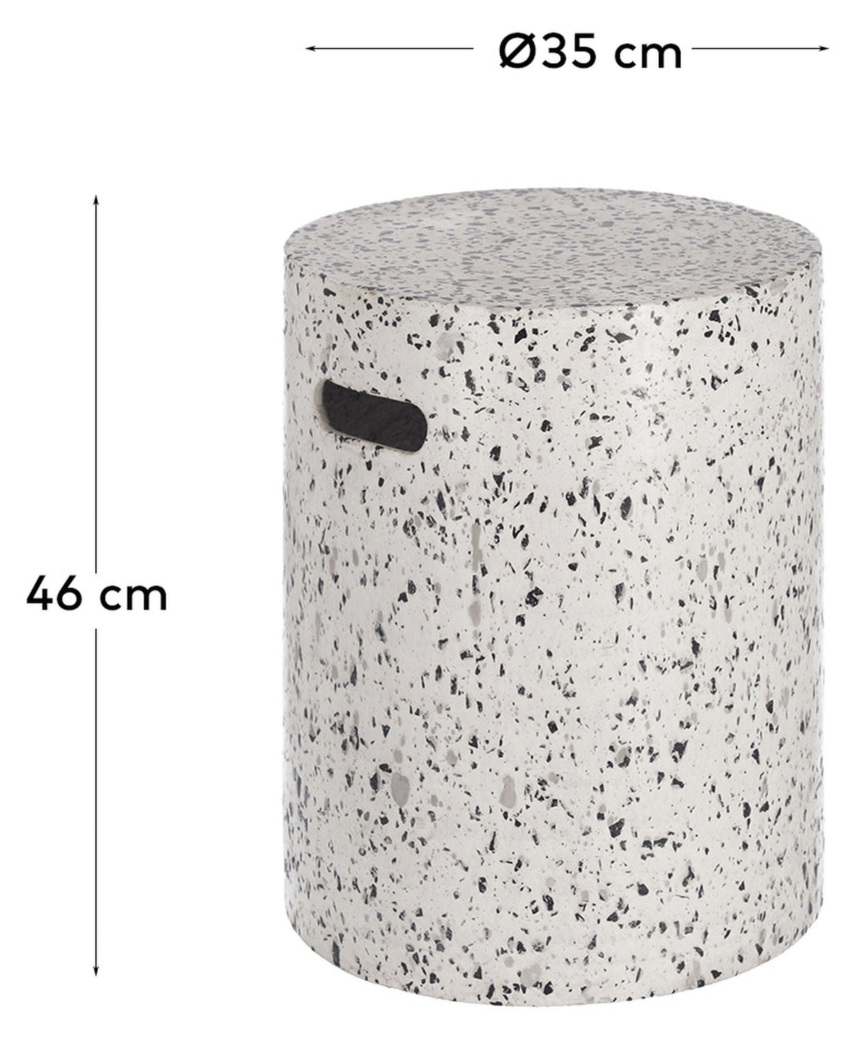 Jenell Outdoor Side Table, Ø35, White Fiber Cement