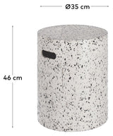 Jenell Outdoor Side Table, Ø35, White Fiber Cement