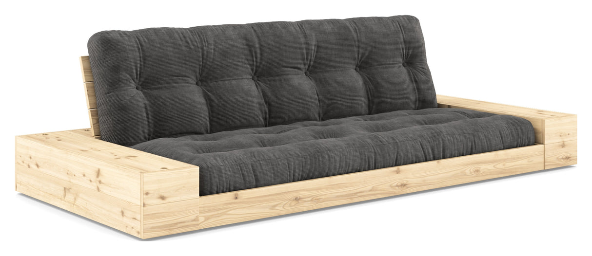 Base Sofa bed with Sideboxes, Charcoal/nature