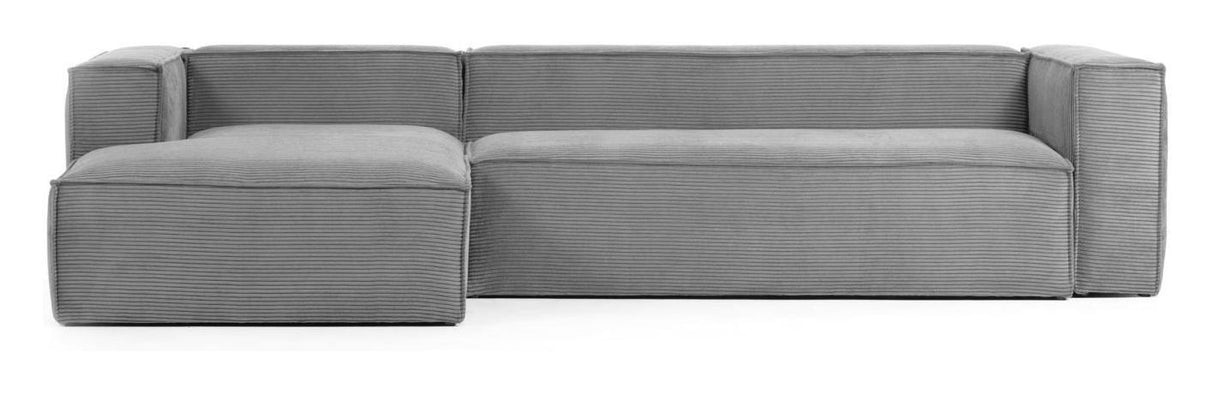 Block 3-pers. Sofa with left-facing chaise Dark Gray Velvet