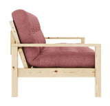 Knob Sofa bed, Lacquered pine, Sorbet Pink velvet