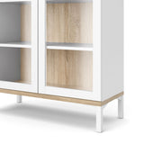 Roomers Vitrine cabinet with 2 doors - White/Oak structure