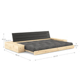 Base Sofa bed with Sideboxes, Bordeaux/black