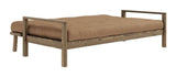 Knob Sofa bed, Brown lacquered pine, Mocca