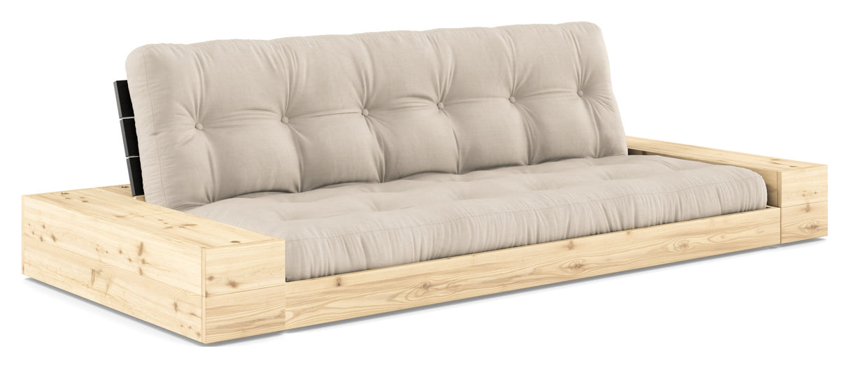 Base Sofa bed with Sideboxes, Beige/black