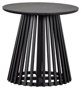 Slats High Side Table, Ø50, Black pine