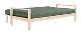 Knob Sofa bed, Lacquered Pine, Olive Green