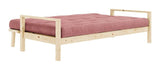 Knob Sofa bed, Lacquered pine, Sorbet Pink velvet