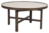 Marsden, coffee table Ø90 - beige ceramic/brown oak