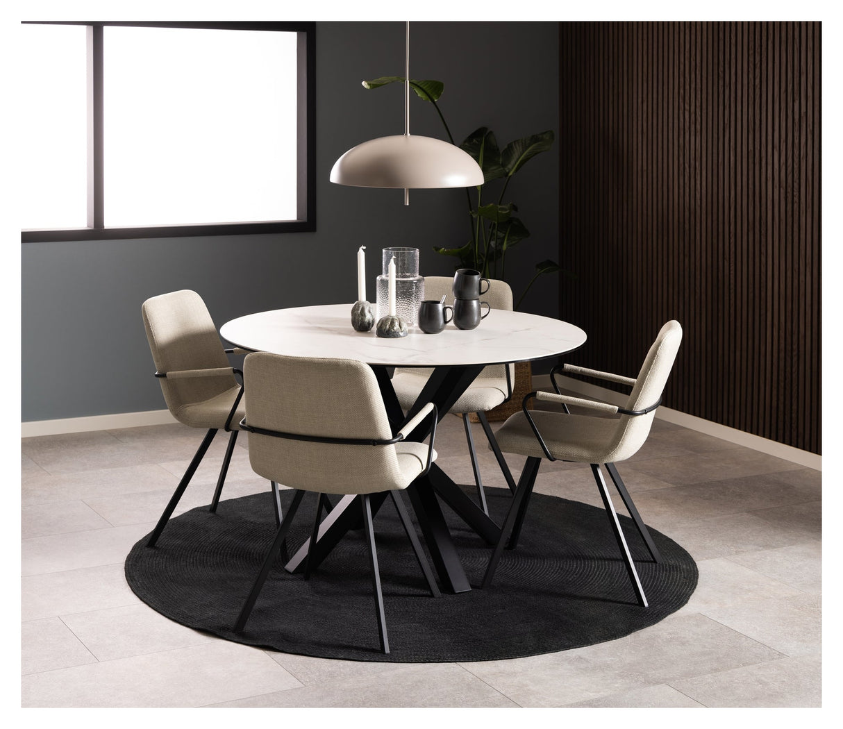 Heaven, dining table Ø119 - white