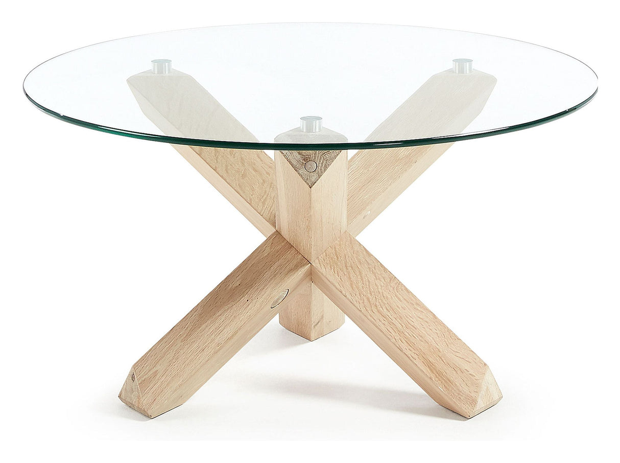 Lotus Coffee table, Nature, Tempered glass, Ø65