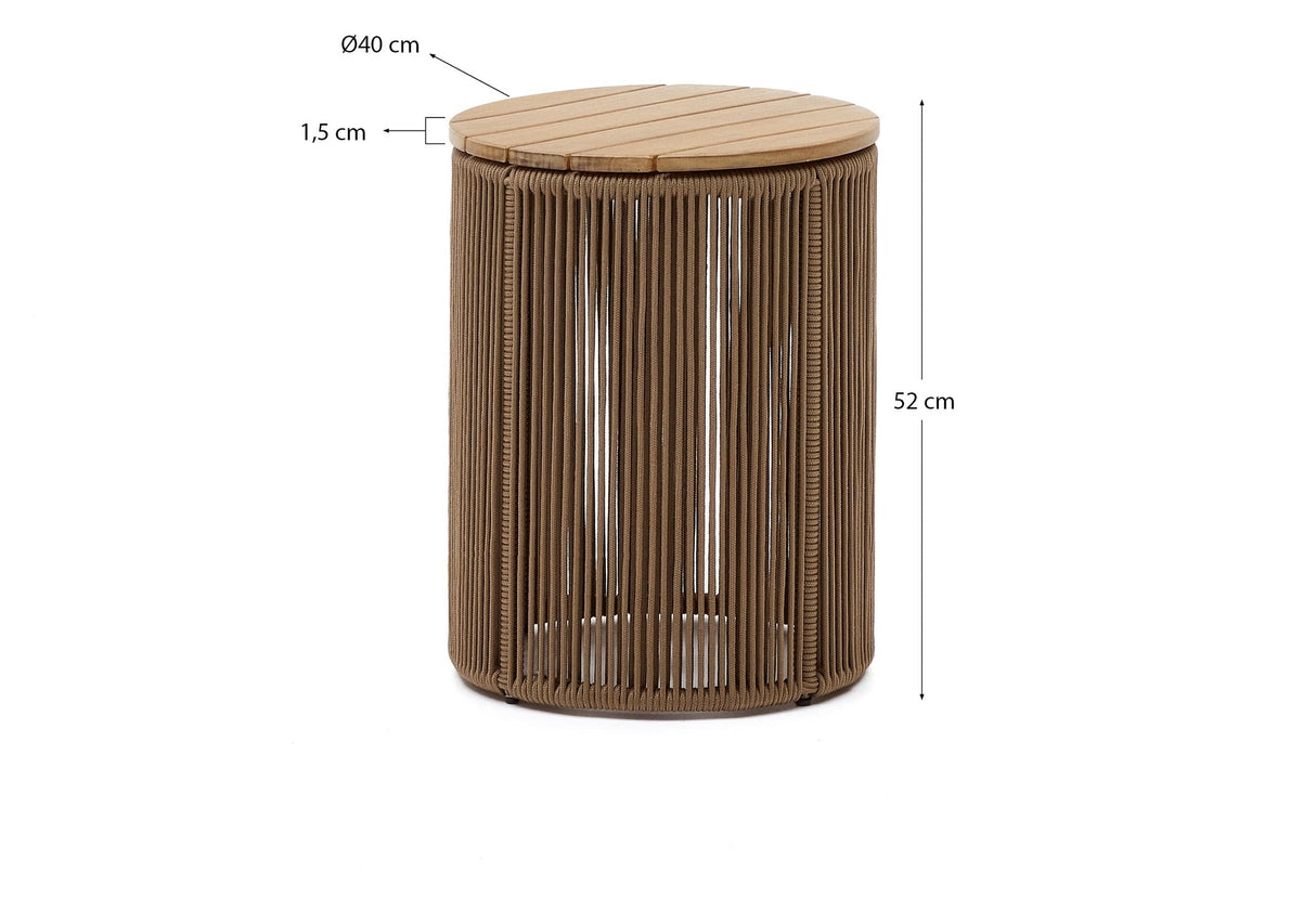 Dandara, coffee table Ø40 - beige/oak