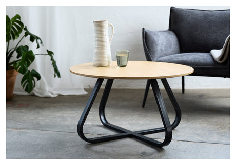 Cesura, coffee table ø80 cm - black/oak