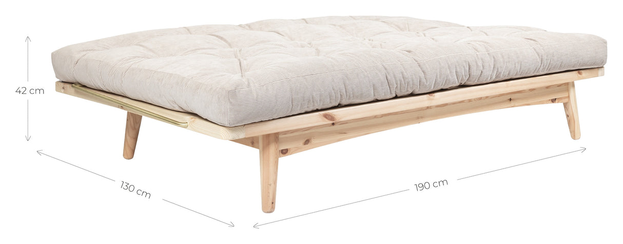 Folk Sofa bed, Pine/Beige