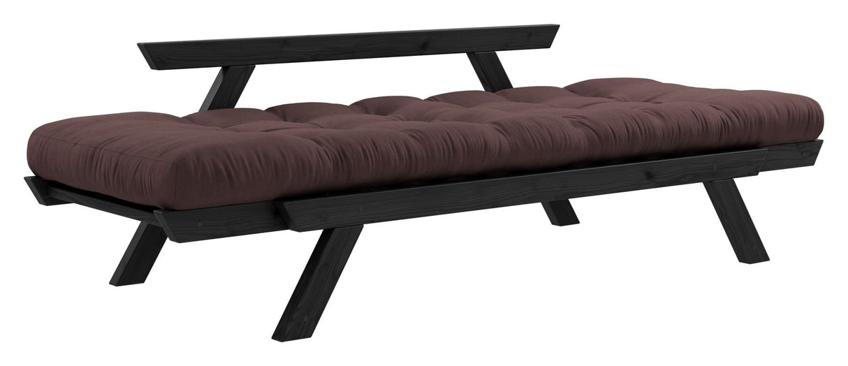 Bebop Sofa bed, Black lacquered, Pine/Brown