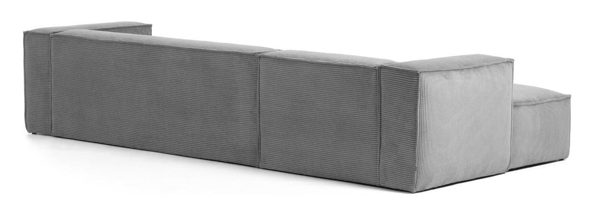 Block 3-pers. Sofa with left-facing chaise Dark Gray Velvet