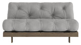 Roots 160 Sofa bed, Brown lacquered pine, Gray