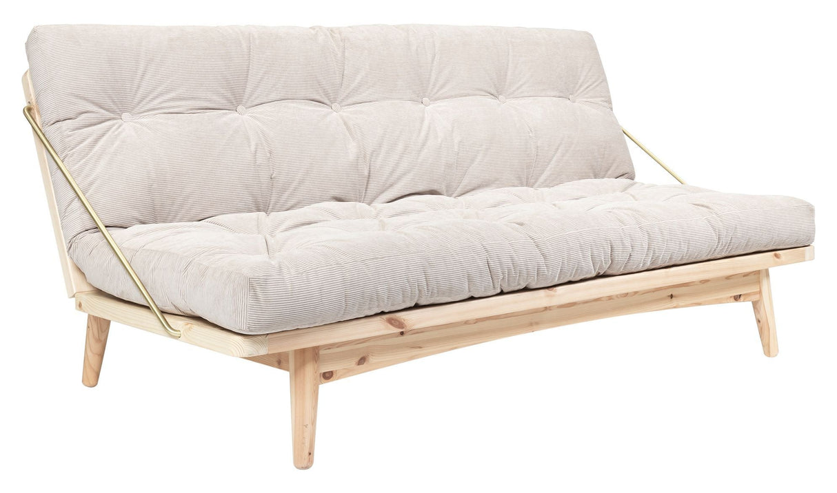 Folk Sofa bed, Pine/Ivory velvet