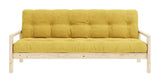 Knob Sofa bed, Lacquered pine, Honey velvet